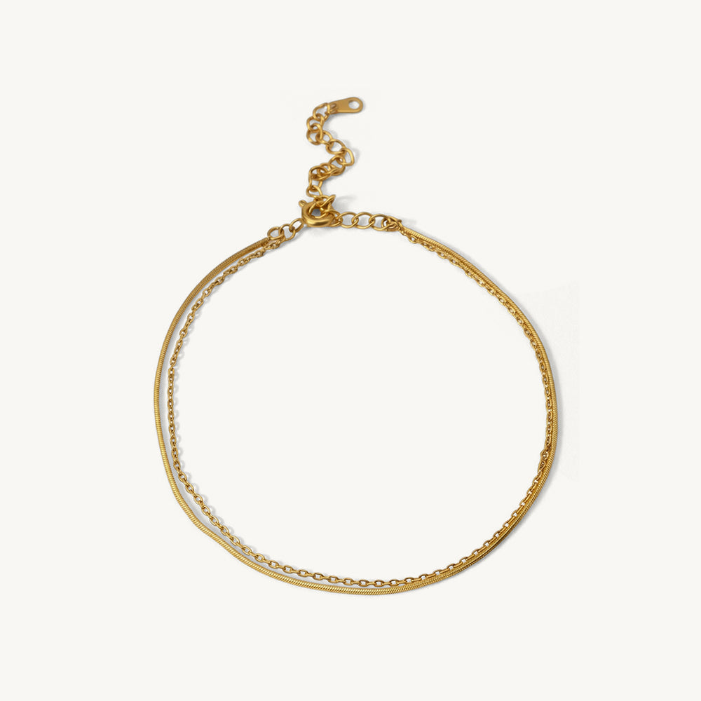 Sleek Dual Layer Anklet