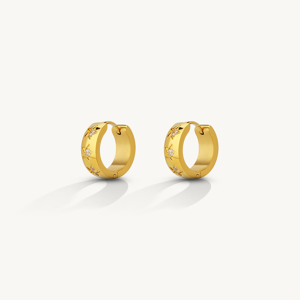 Sparkling Thick Huggie Earrings