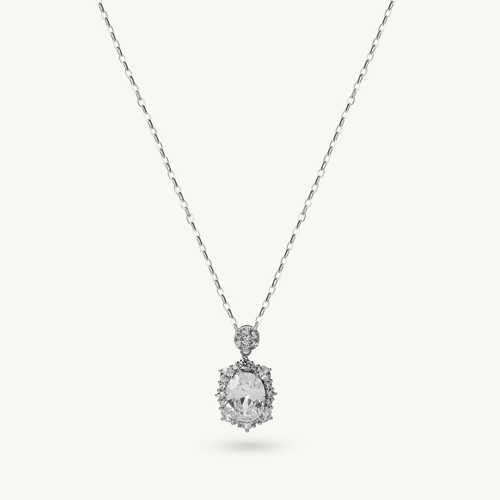 Timeless Dual Spark 925 Sterling Silver Pendant Necklace
