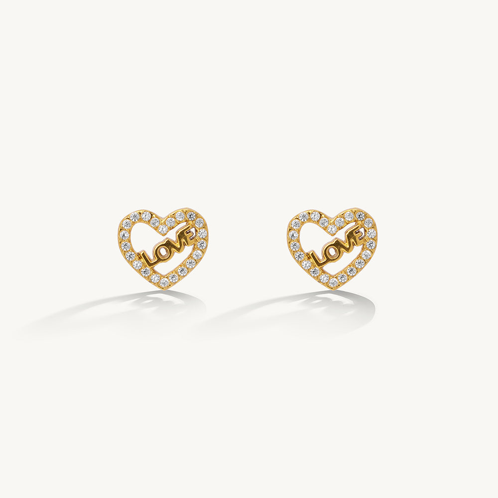 Elegant Love Heart Stud Earrings