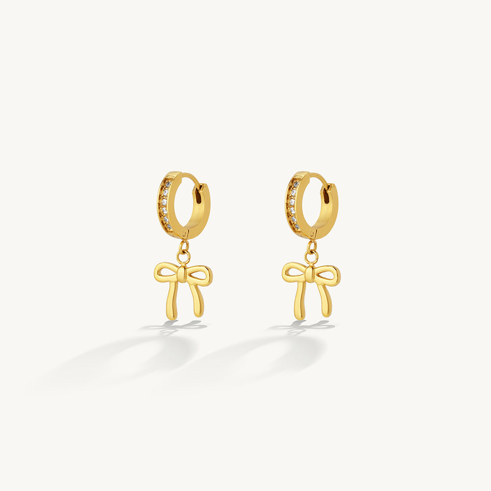 Elegant Bow Hoop Earrings