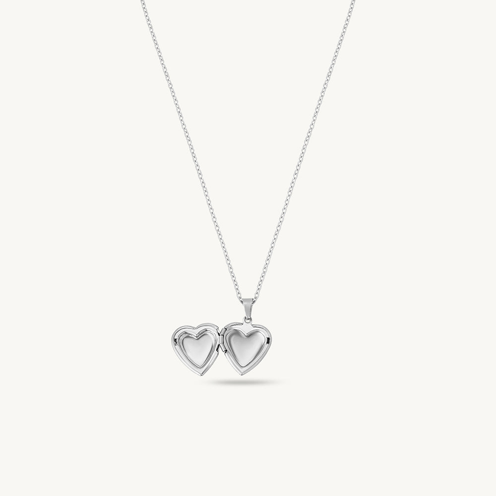 Radiant Silver Heart Necklace