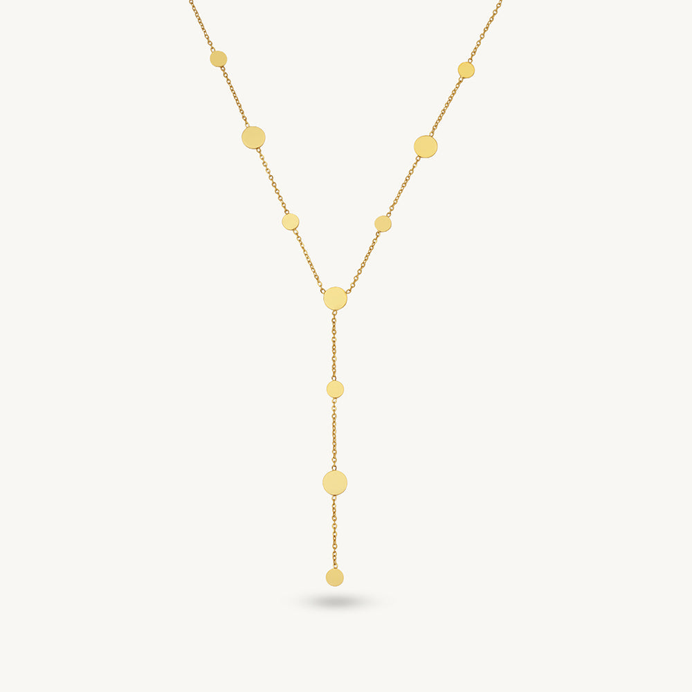 Flat Coins Lariat Necklace