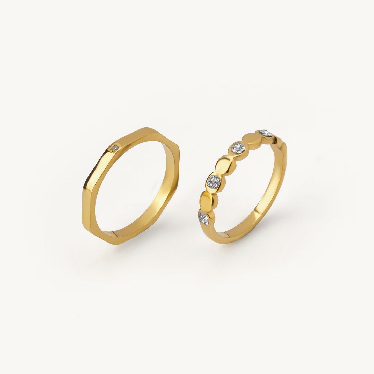 Hexagon Frame Stack Ring