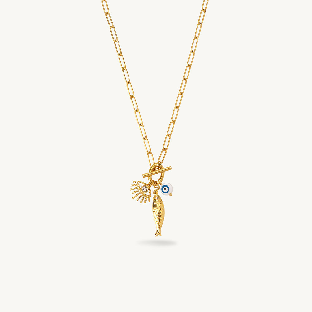 Fish Eye Charm Necklace