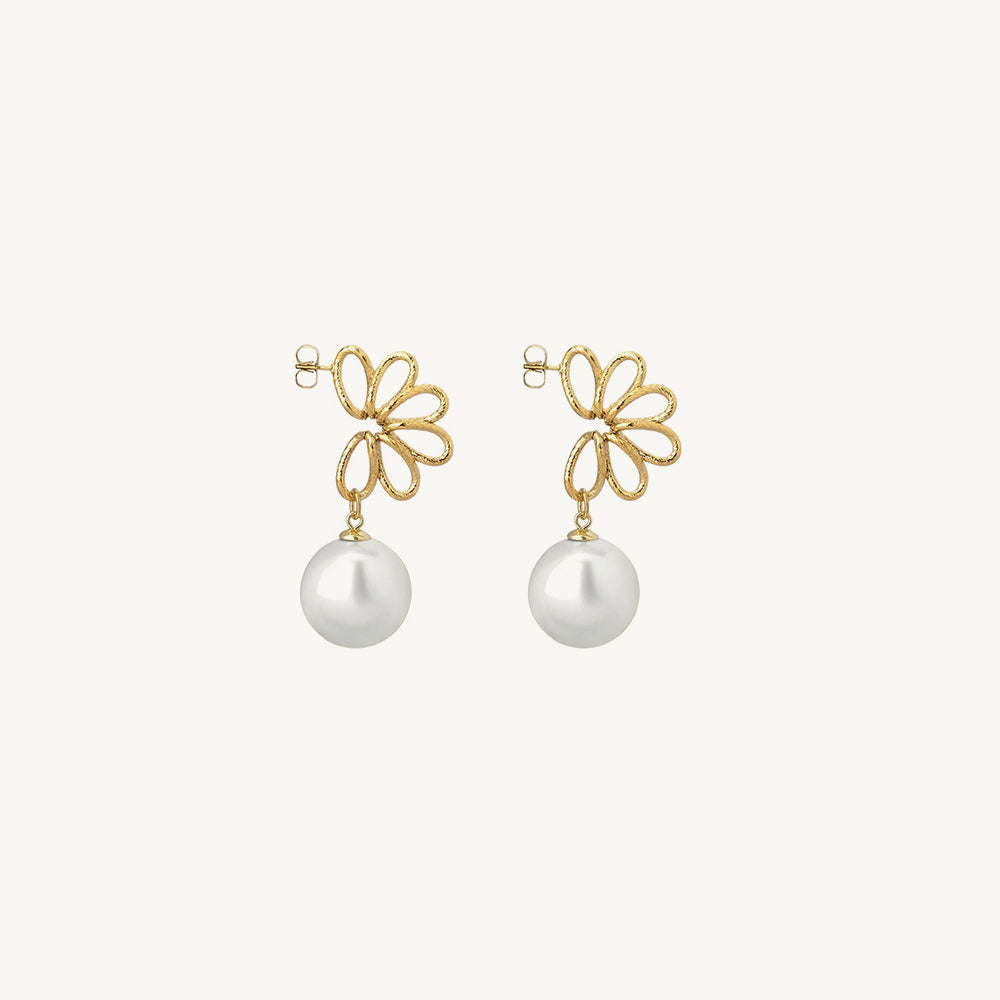 Petal Knot Pearl Drop Earrings