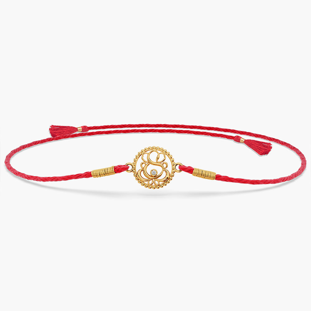 Auspicious Ganesha Fine Silver Rakhi