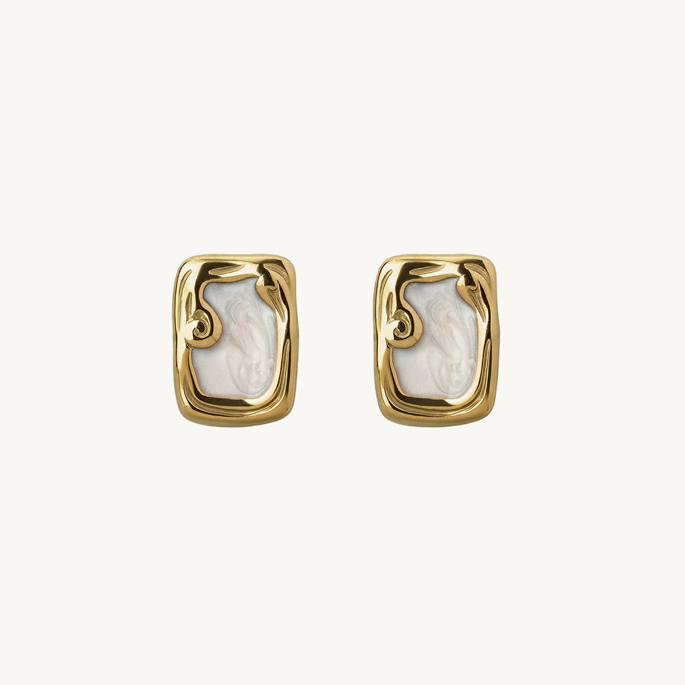Window Geo-Frame Stud Earrings
