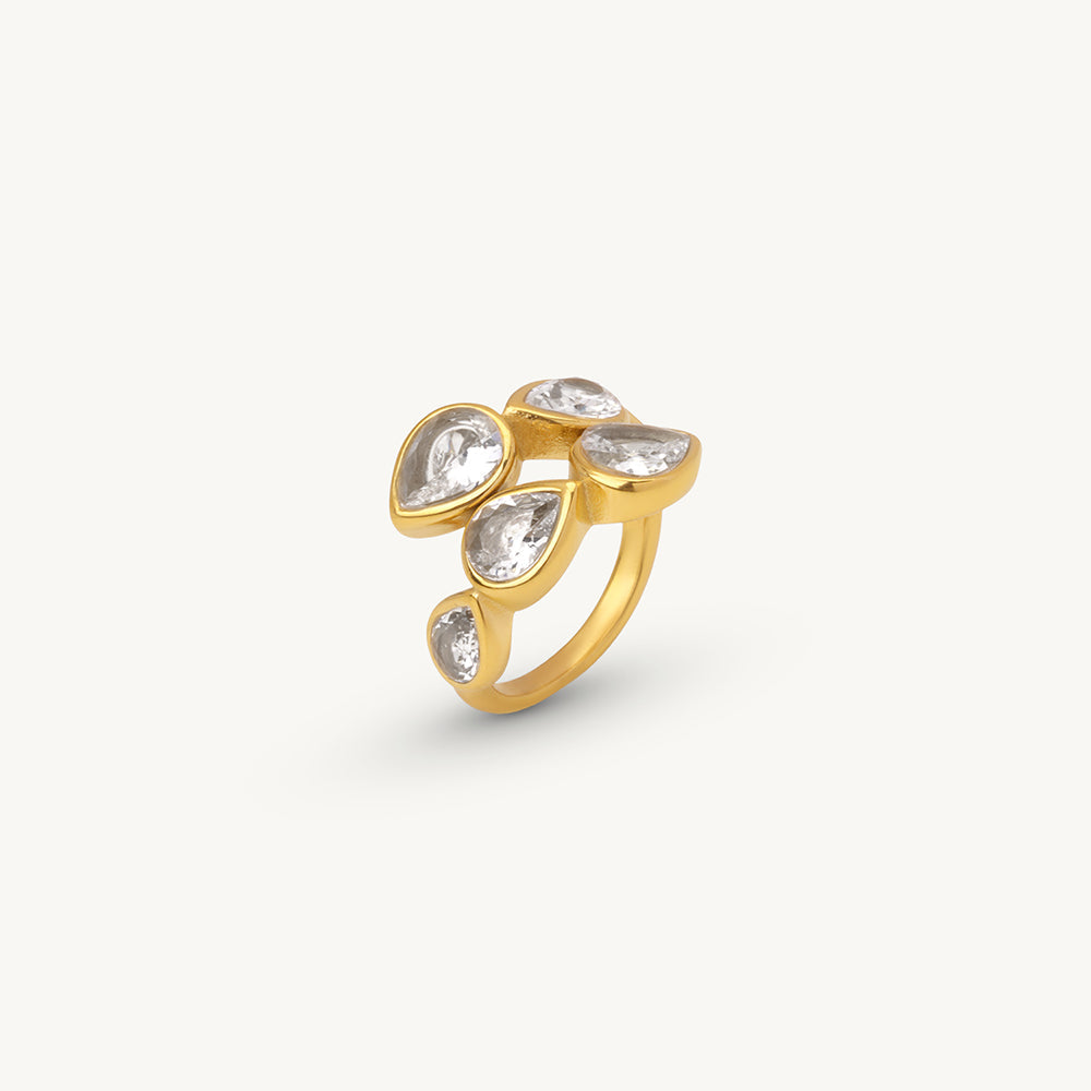 Luxe Pear Cluster Ring