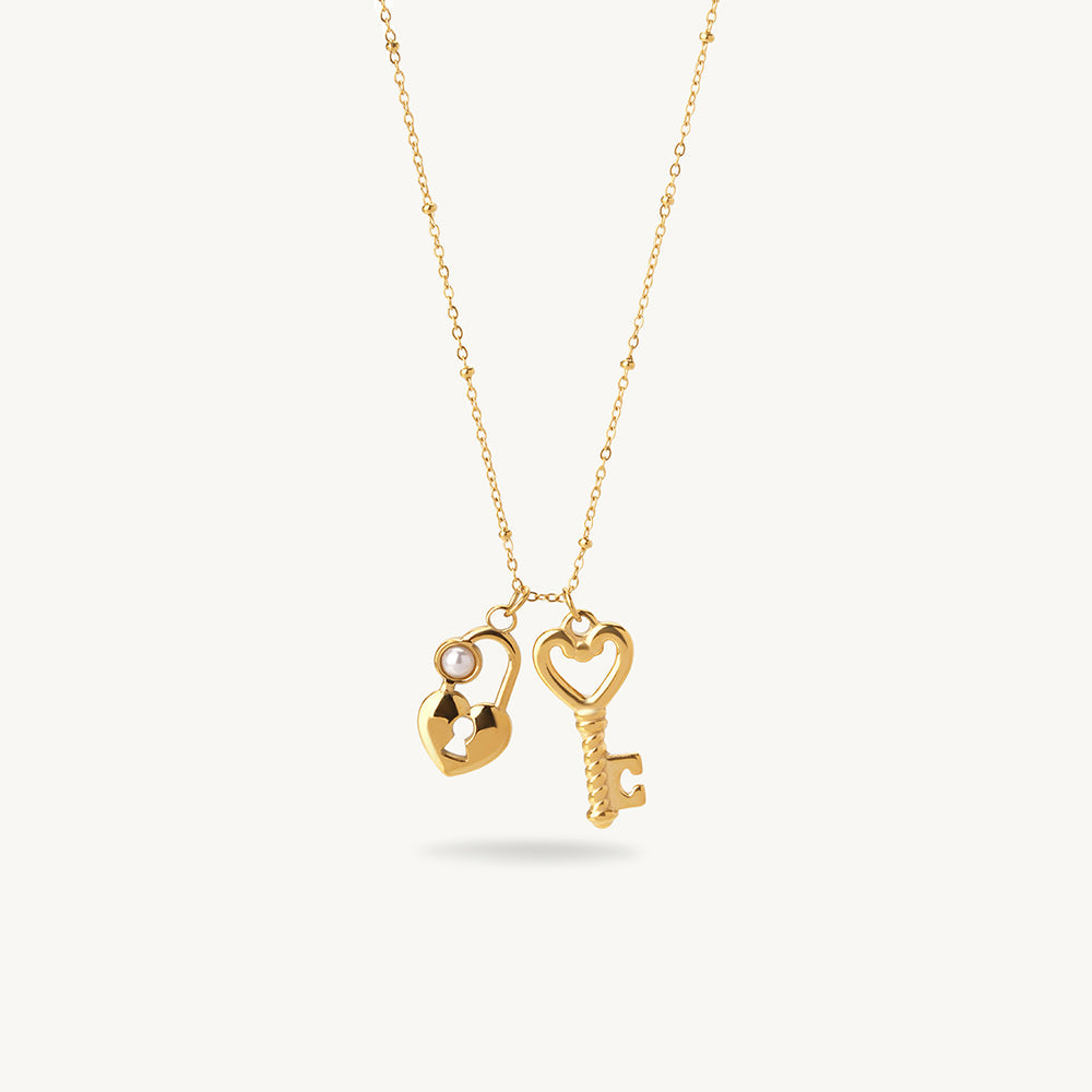 Locked in Love Heart & Key Necklace