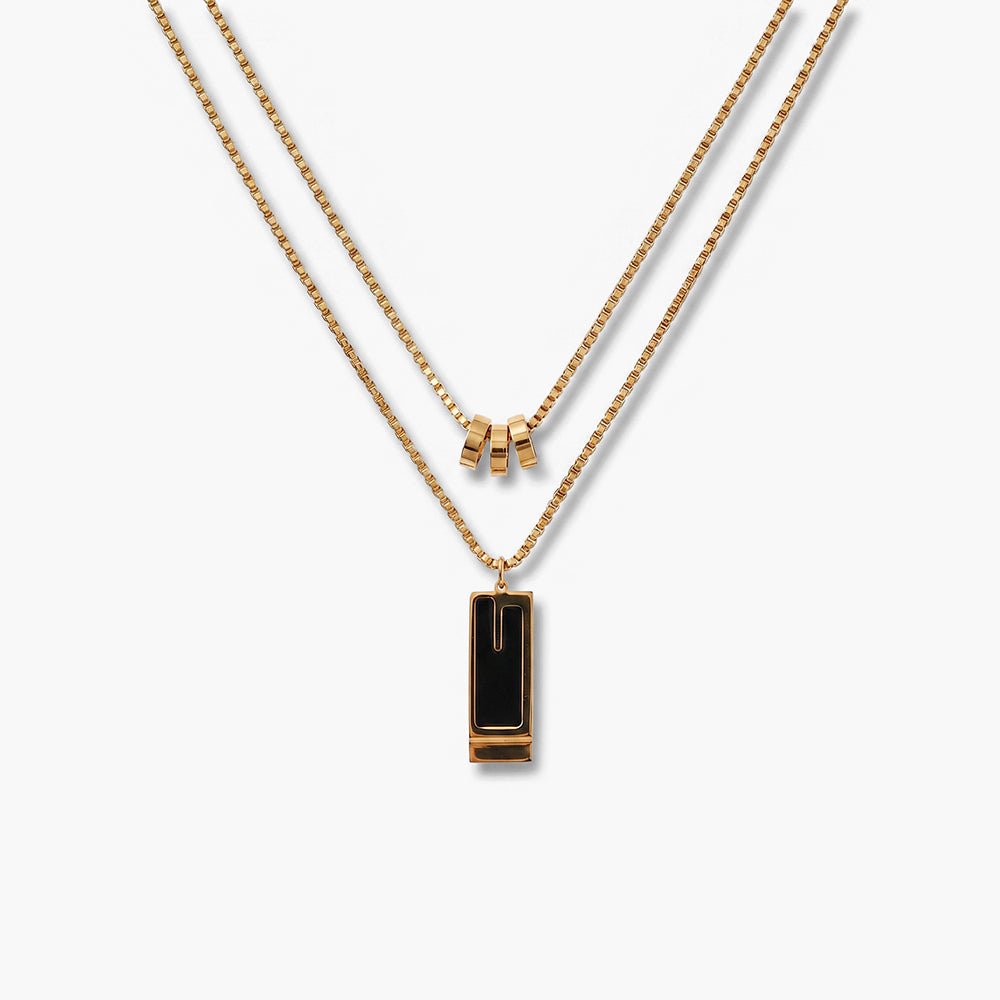 Chunky Bar Drop Pendant Chain