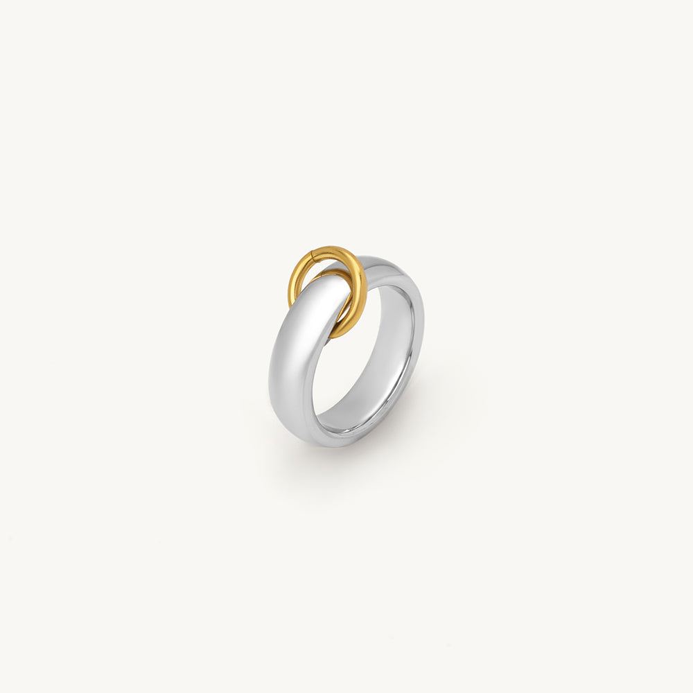 Dual Tone Ring Accent Band Ring