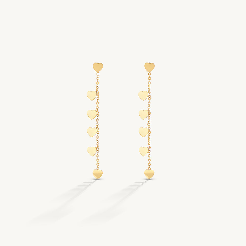 Cascade Heart Chain Earrings