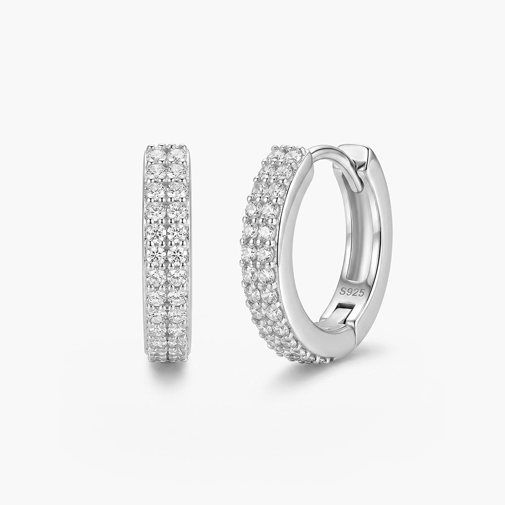 Classic Spark 925 Sterling Silver Hoop Earrings