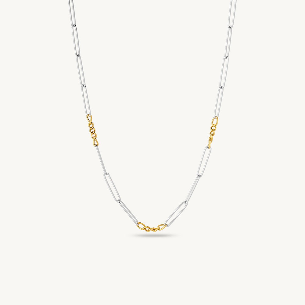 Elegant Dual Tone Chain Necklace