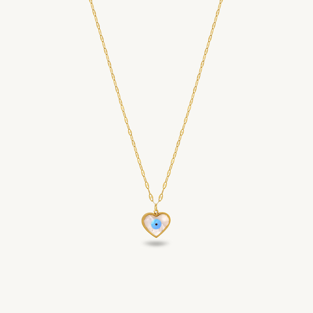 Mini Evil Eye Heart Necklace