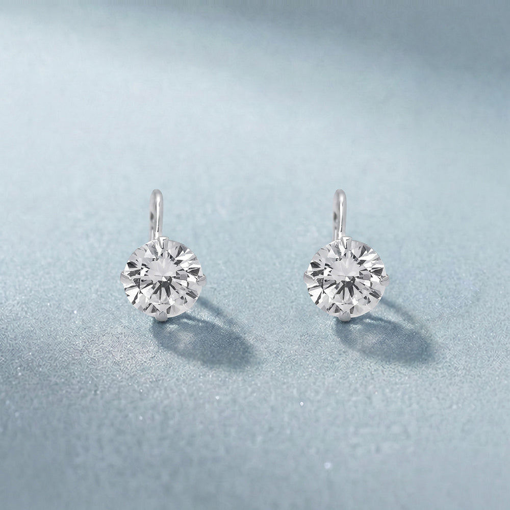 Sparkling Solitaire 925 Sterling Silver Stud Earrings