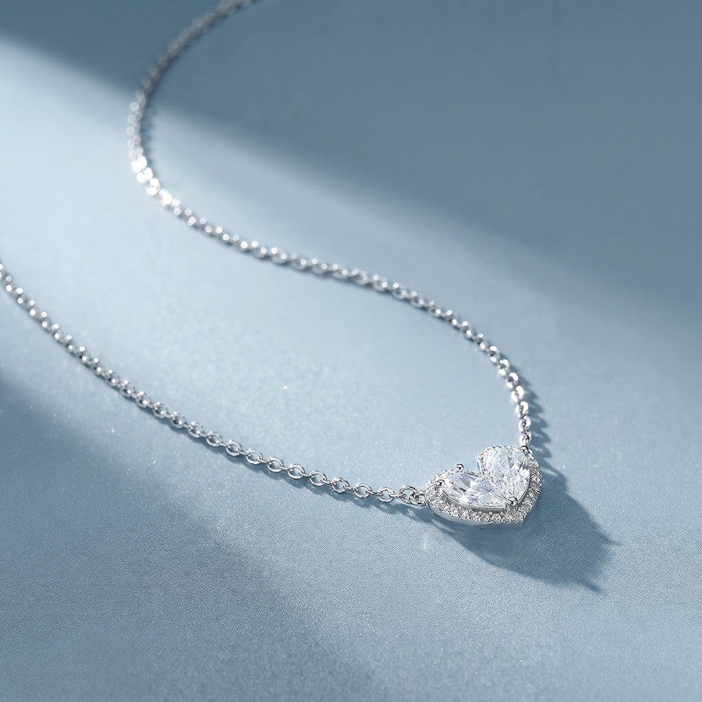 Amour Heart 925 Sterling Silver Necklace