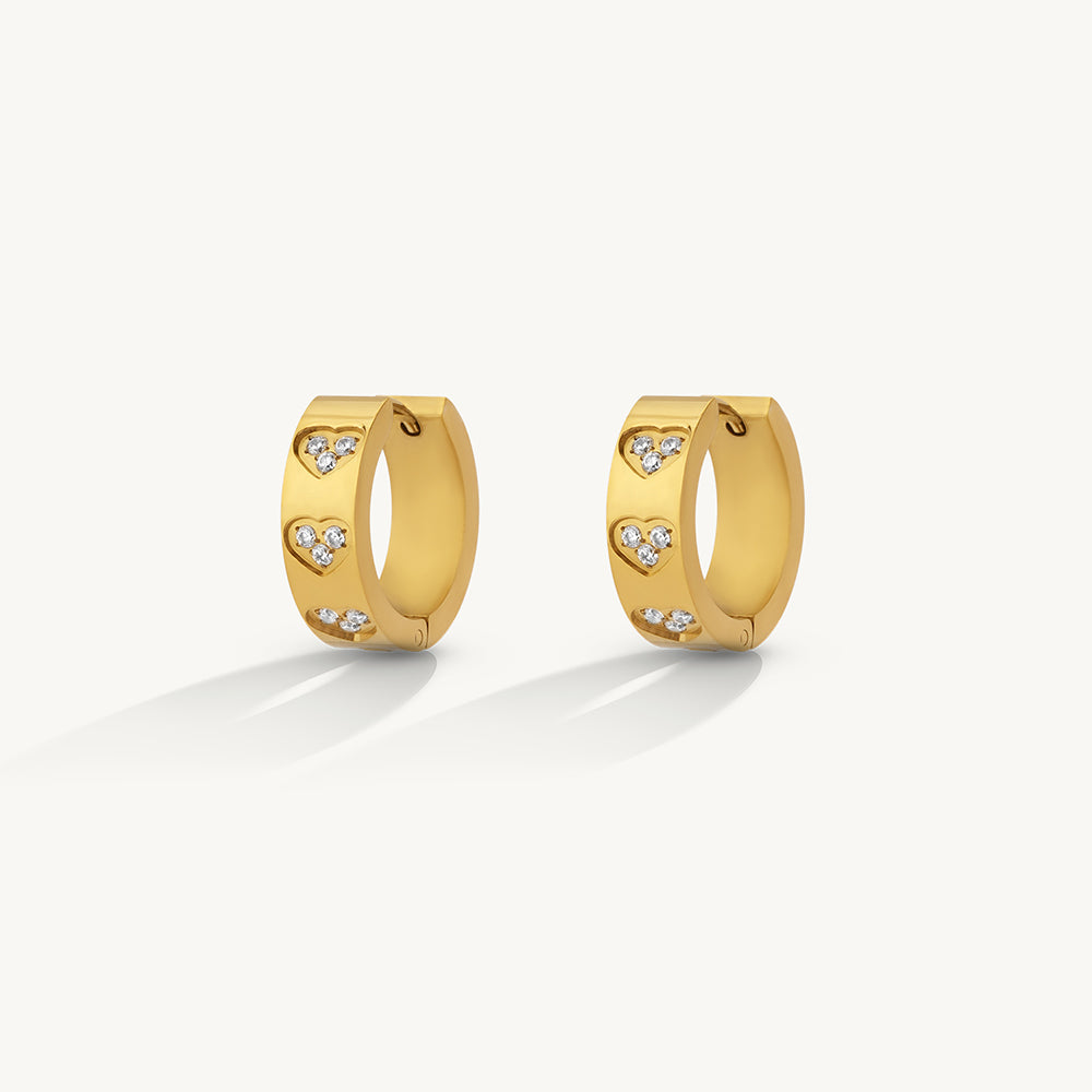 Heart Sparkles Hoop Earrings