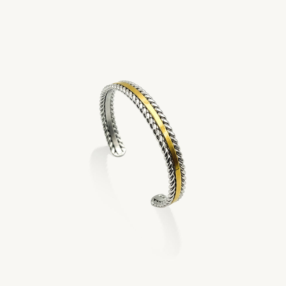 Twisted Wire Dual Tone Bracelet