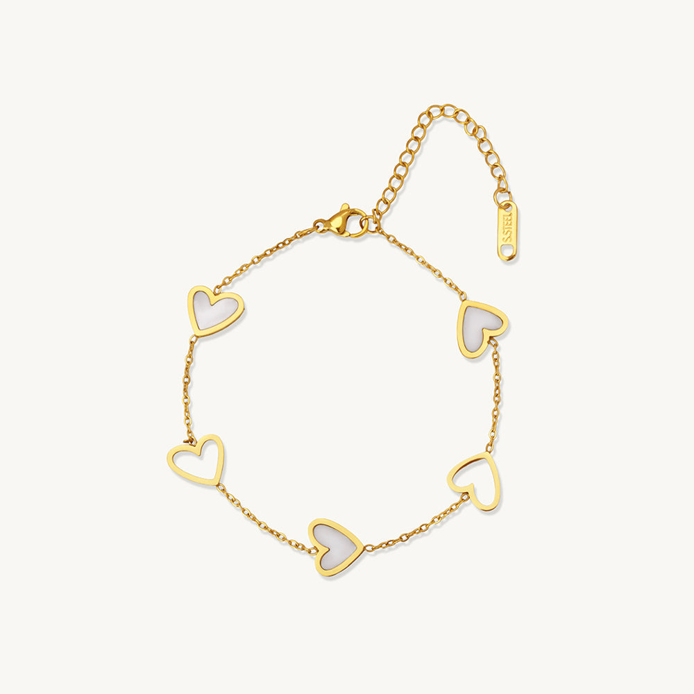 Multi Open Heart Link Bracelet
