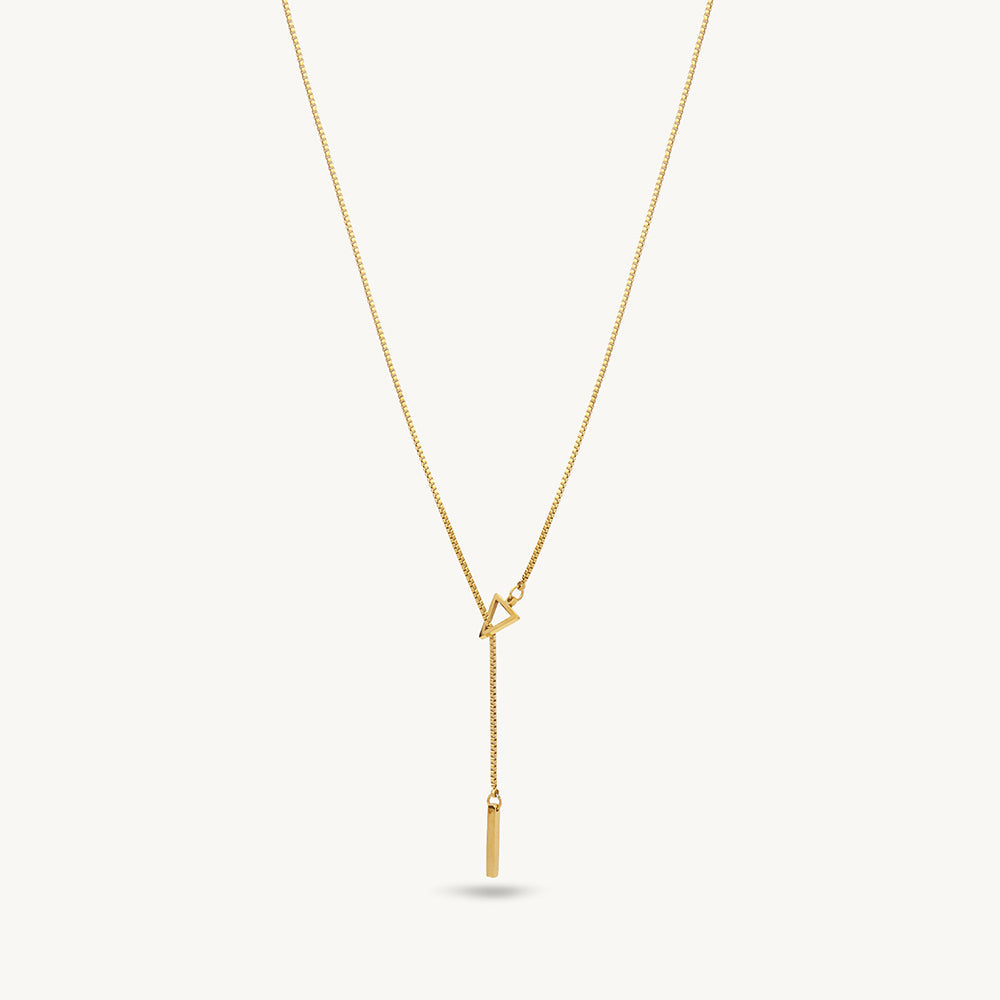 Geometric Drop Lariat Necklace