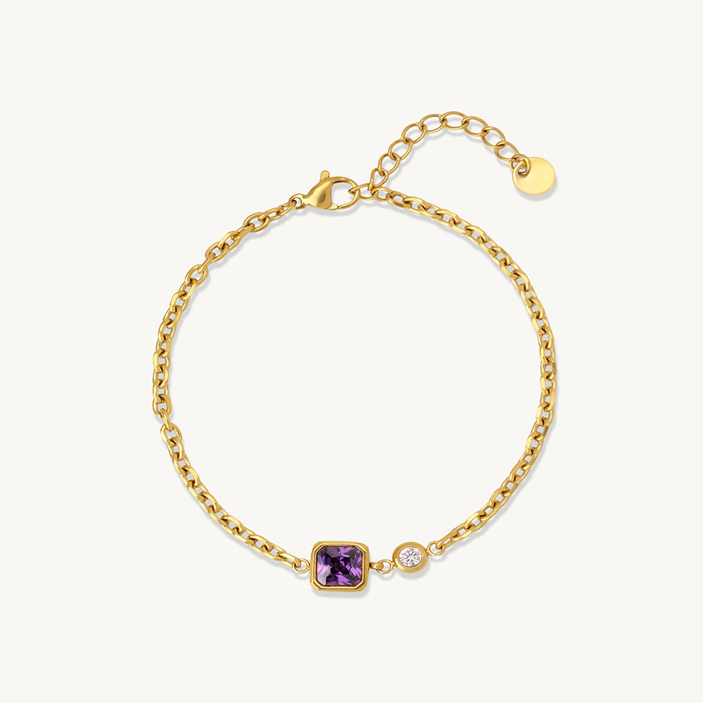 Elegant Purple Crystal Chain Bracelet