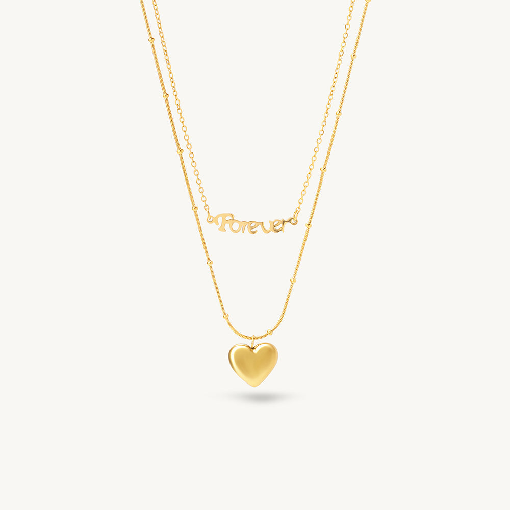 Amour Love Heart Layer Necklace