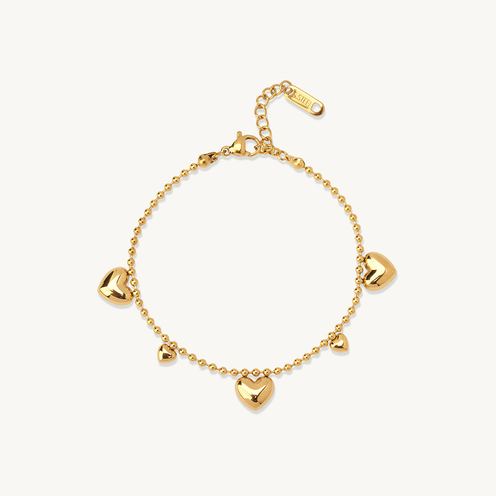 Multi Heart Charm Chain Bracelet