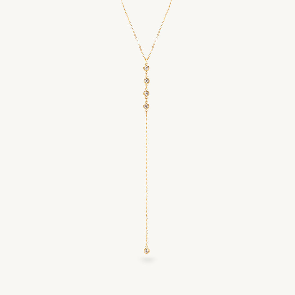 Opulent CZ Lariat Necklace