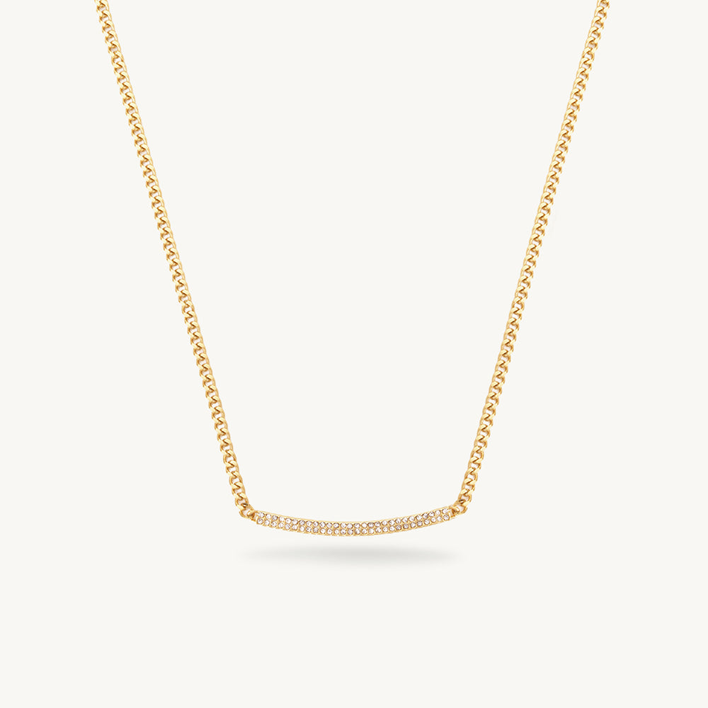 Glittery CZ Bar Necklace