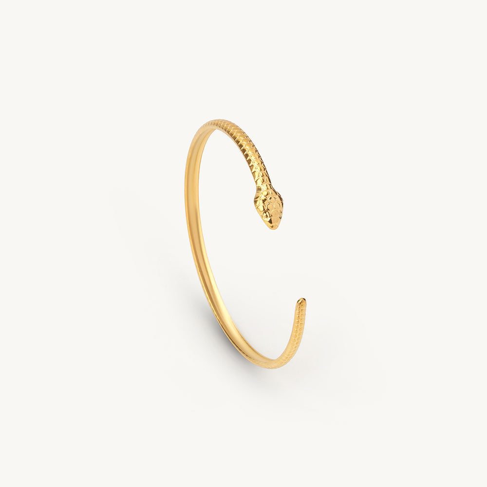 Texture Snake Curve Cuff Bracelet