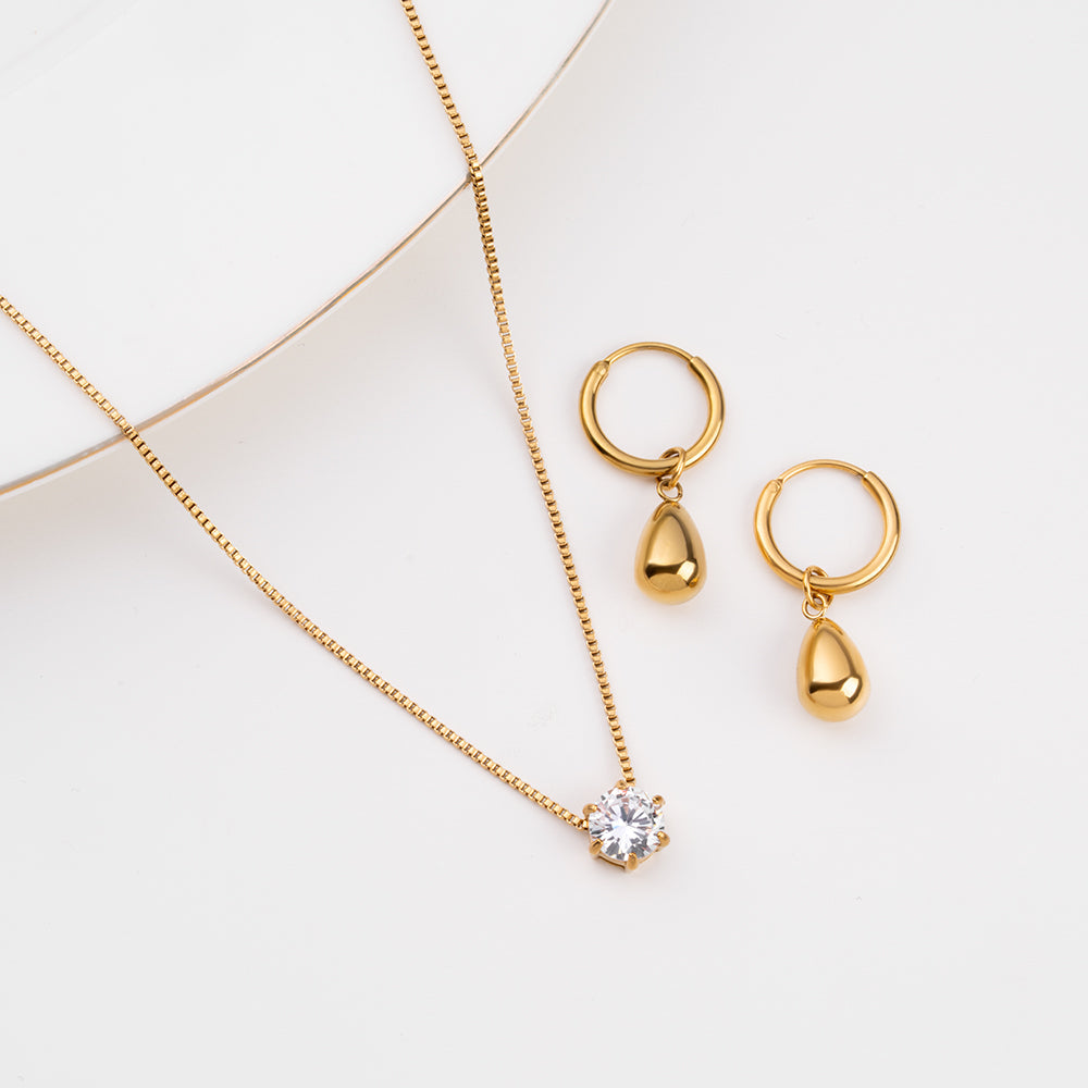 Solitaire Drop Elegance Jewellery Set