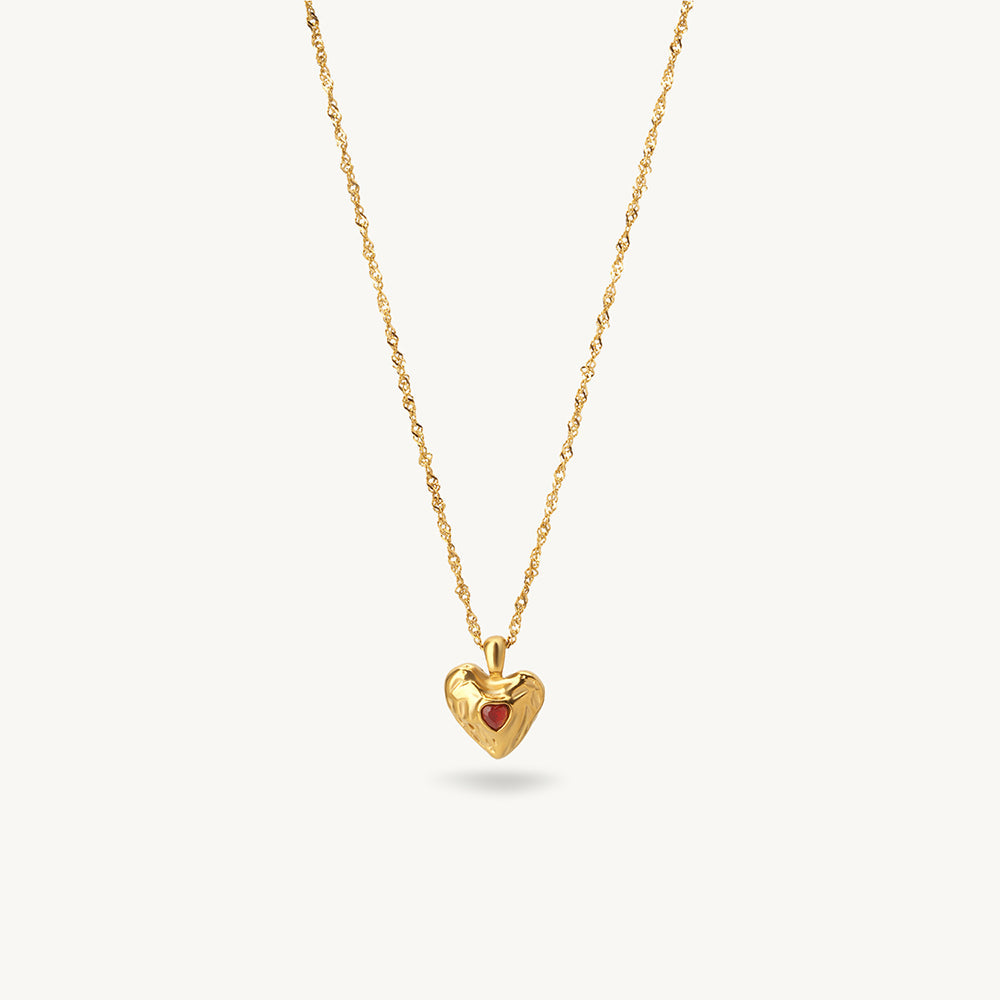 Crushed Heart Pendant Necklace