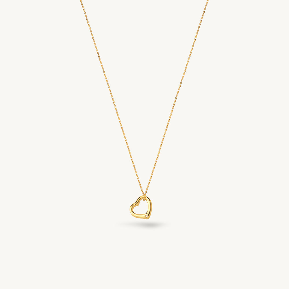 Dainty Open Heart Pendant Necklace