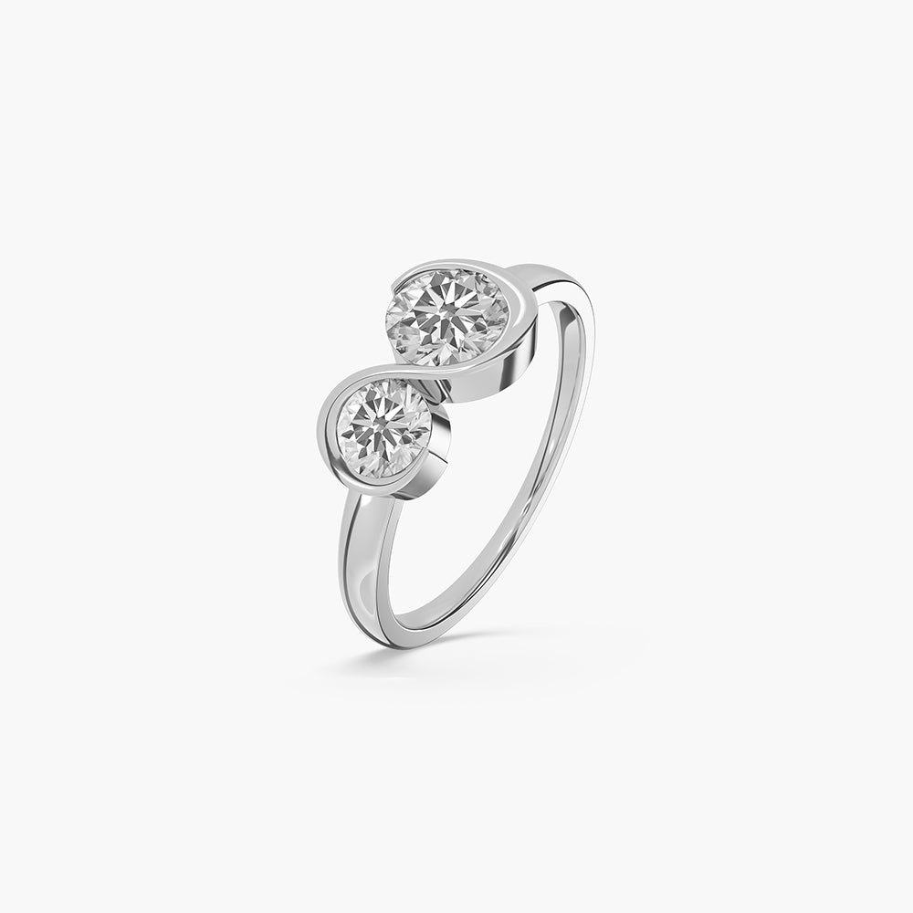 925 Sterling Silver Twin Spark Ring
