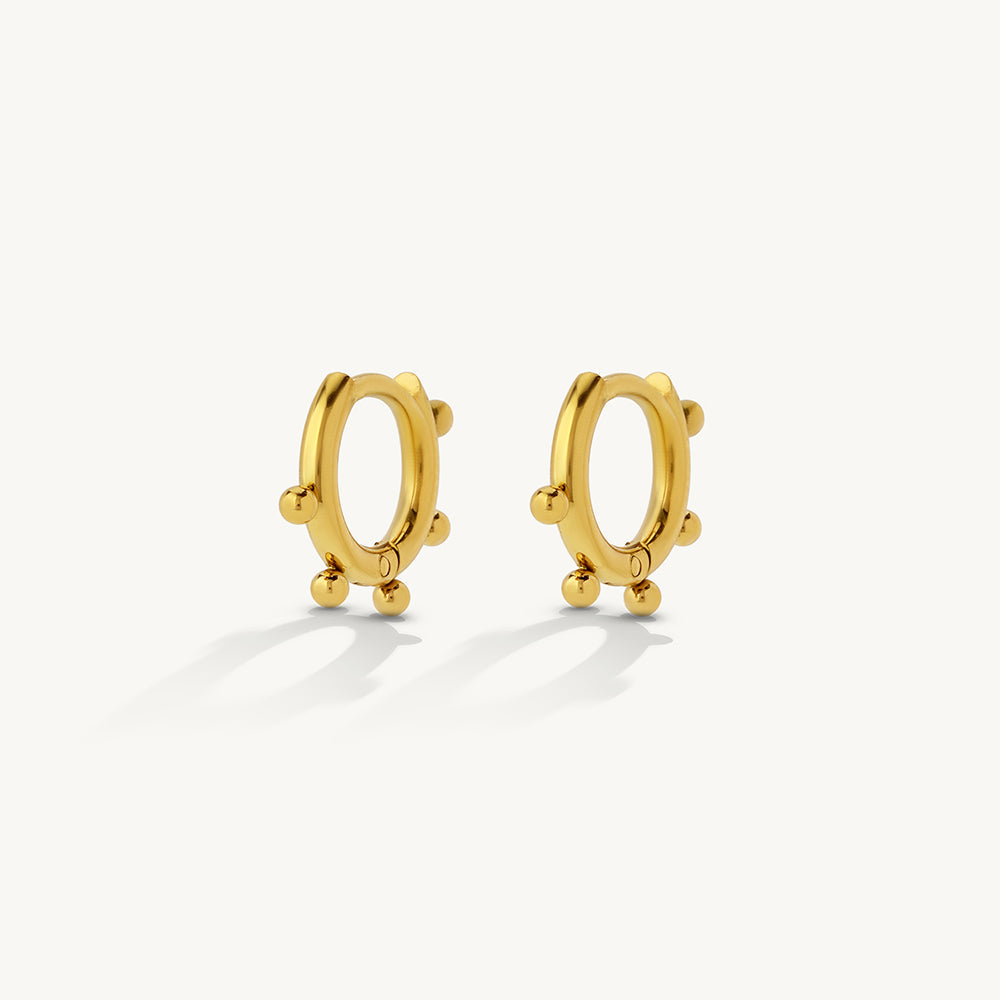 Minimal Bead Accent Hoop Earrings