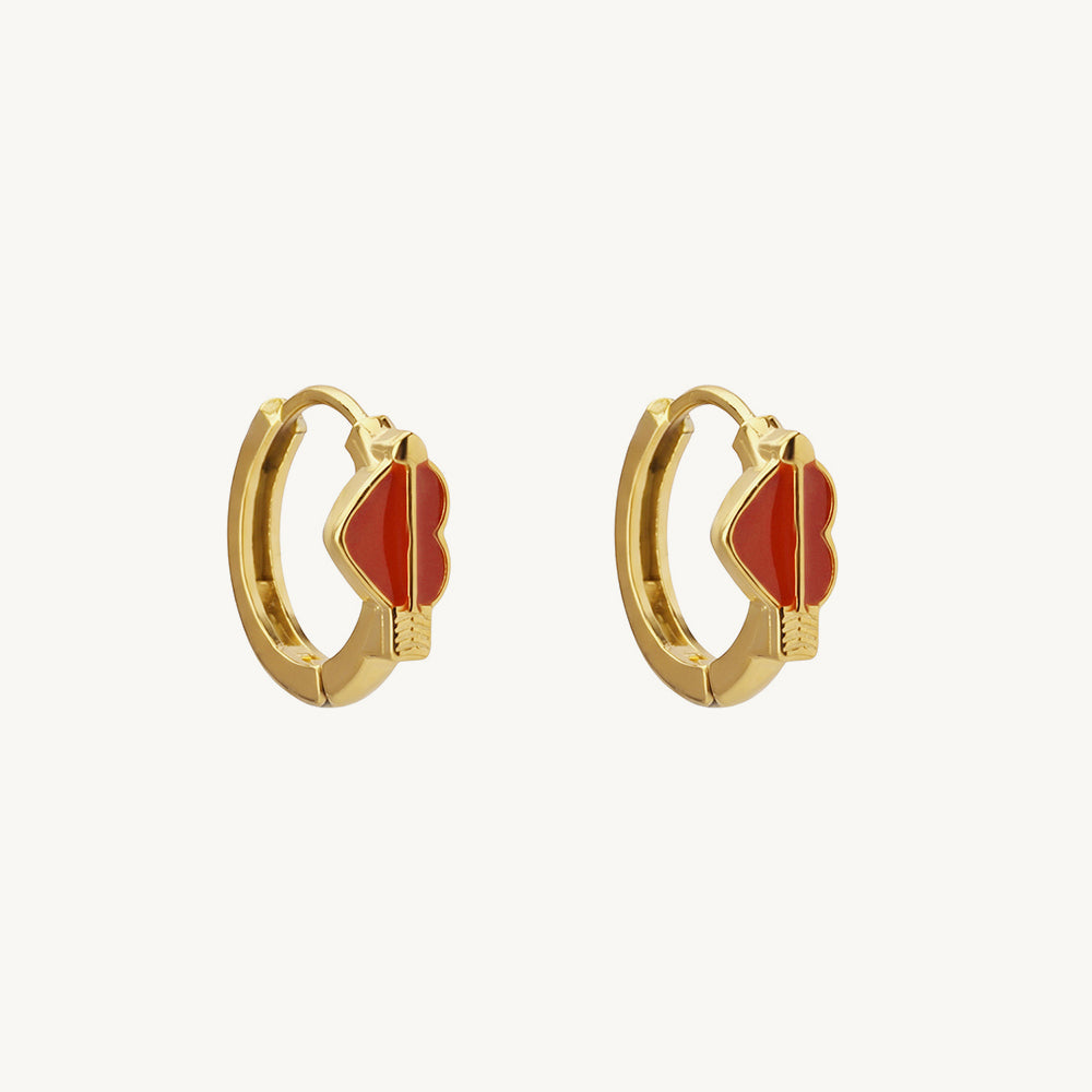 Cupid Heart Hoop Earrings