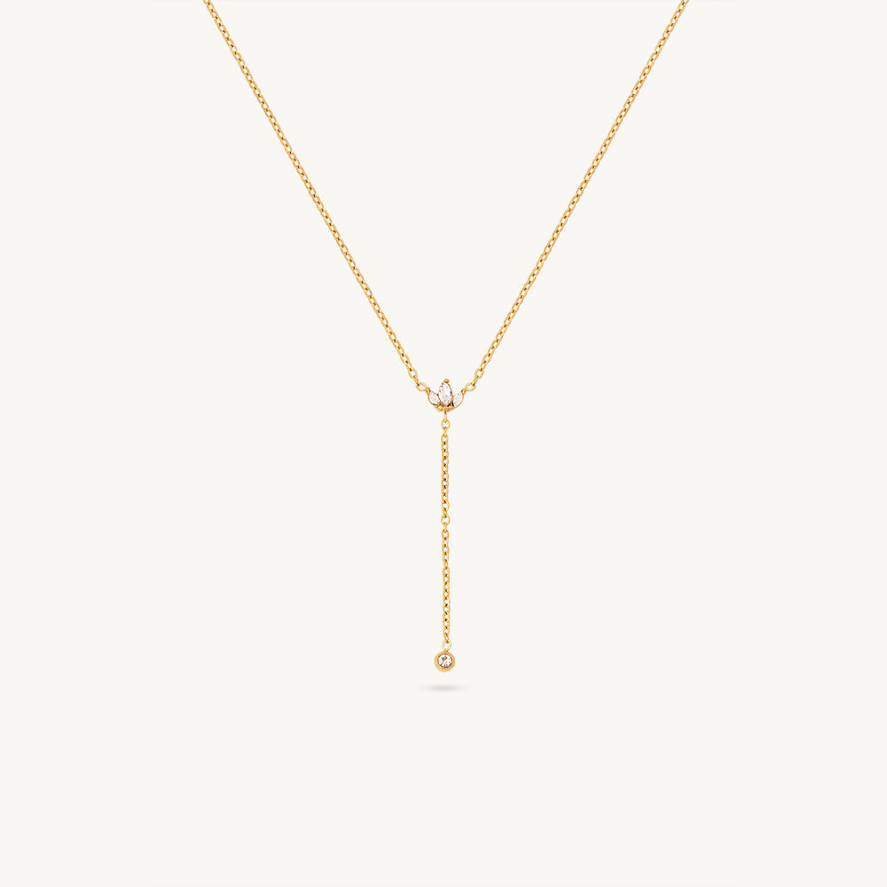 Shiny Crystal Lariat Necklace