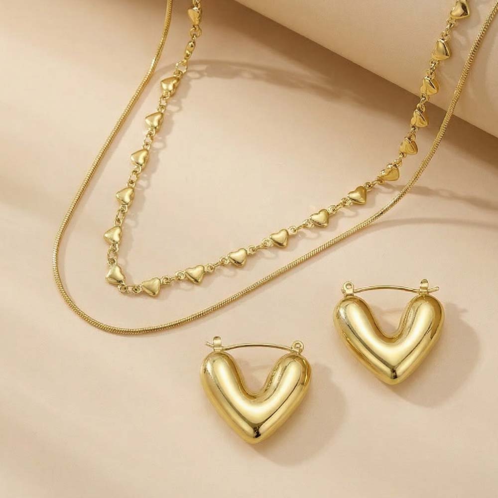 Classic Heart Silhouette Jewellery Set