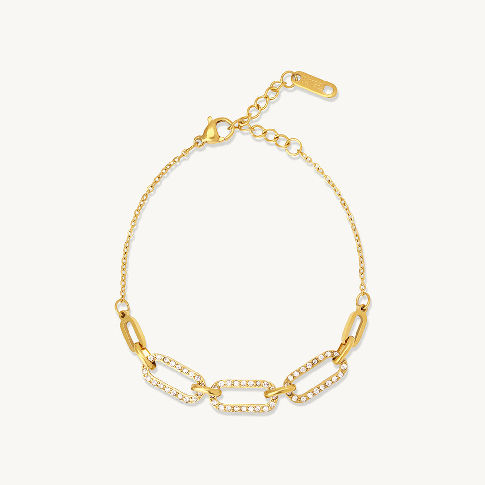 Dainty Crystal Link Chain Bracelet