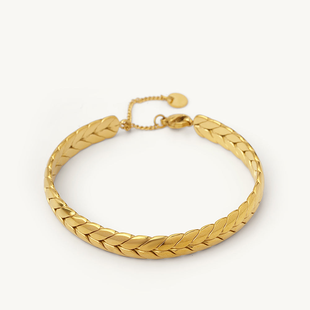 Luxe Flat Link Gold Bracelet
