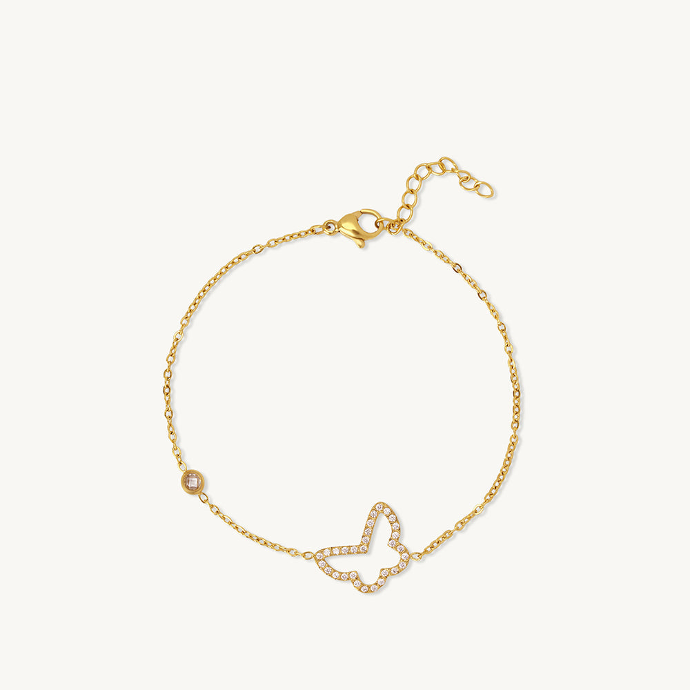 Butterfly Outline Chain Bracelet