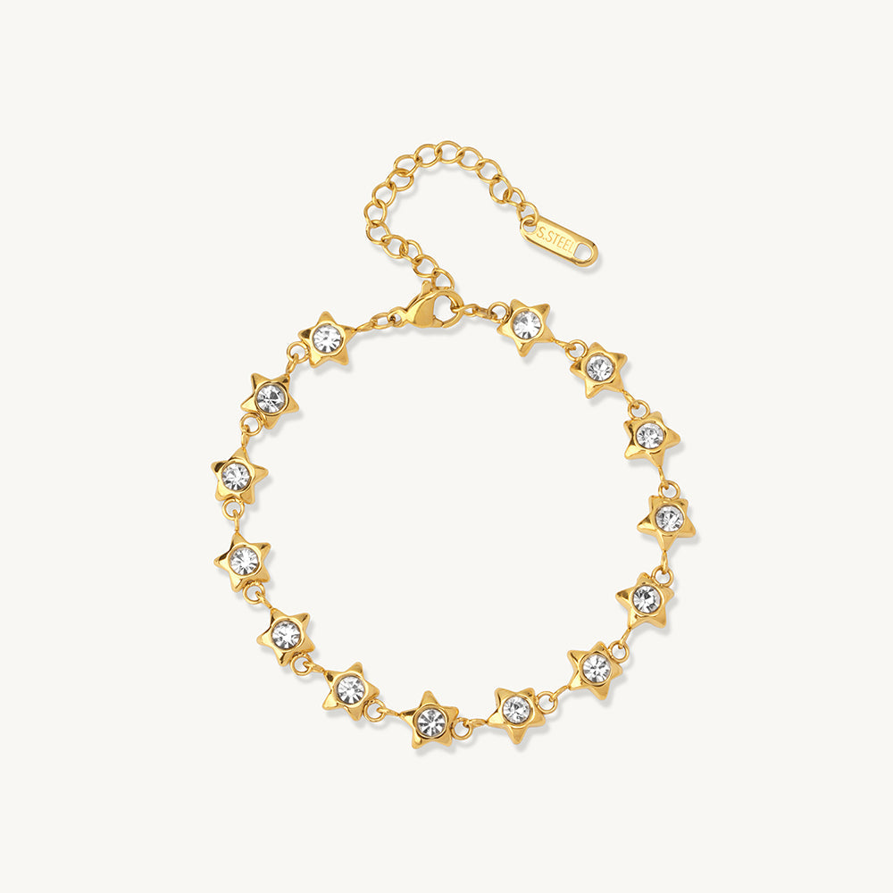 Twinkling Star Linked Chain Bracelet