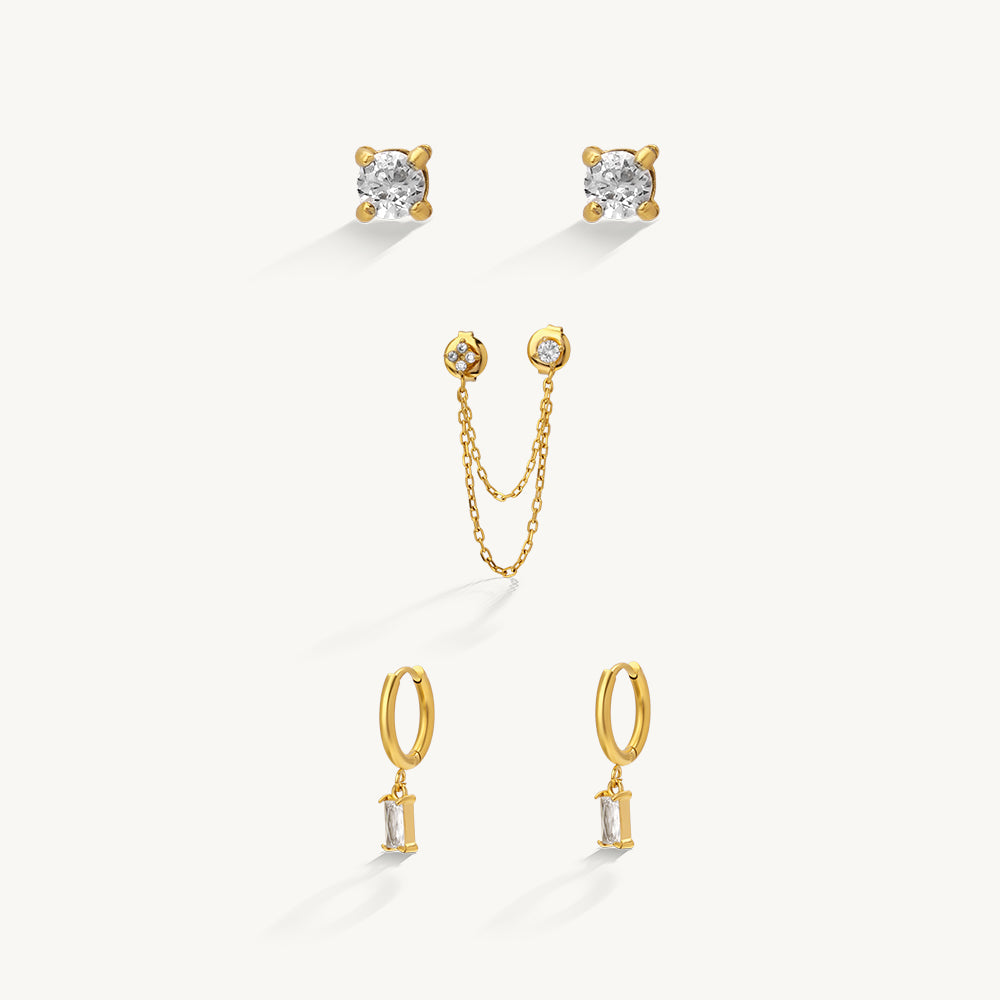 Luxe Multi Piercing Mismatched Earring Set