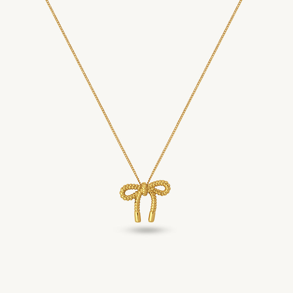 Delicate Bow Pendant Necklace