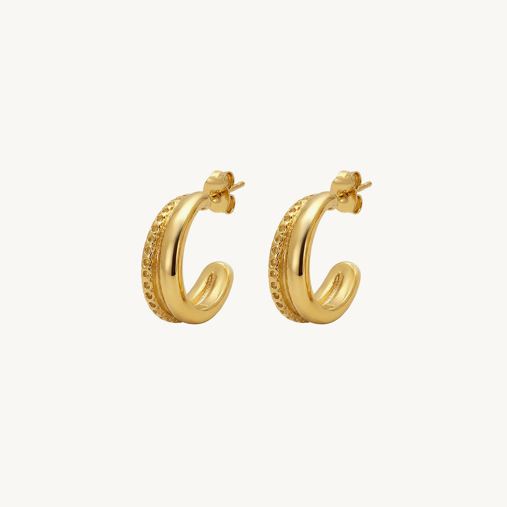 Dual Gleam Layered Gold Hoops