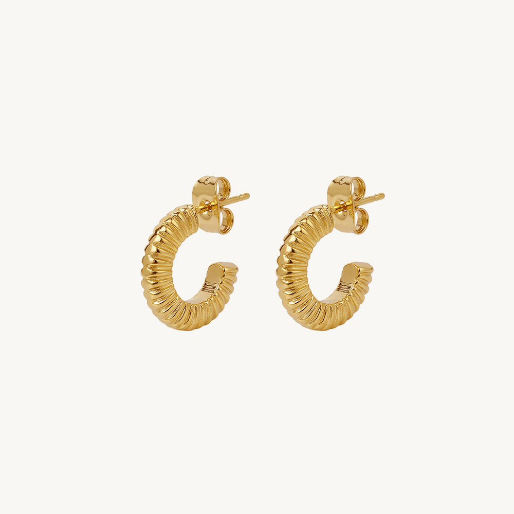 Textured Edge Mini Hoop Earrings