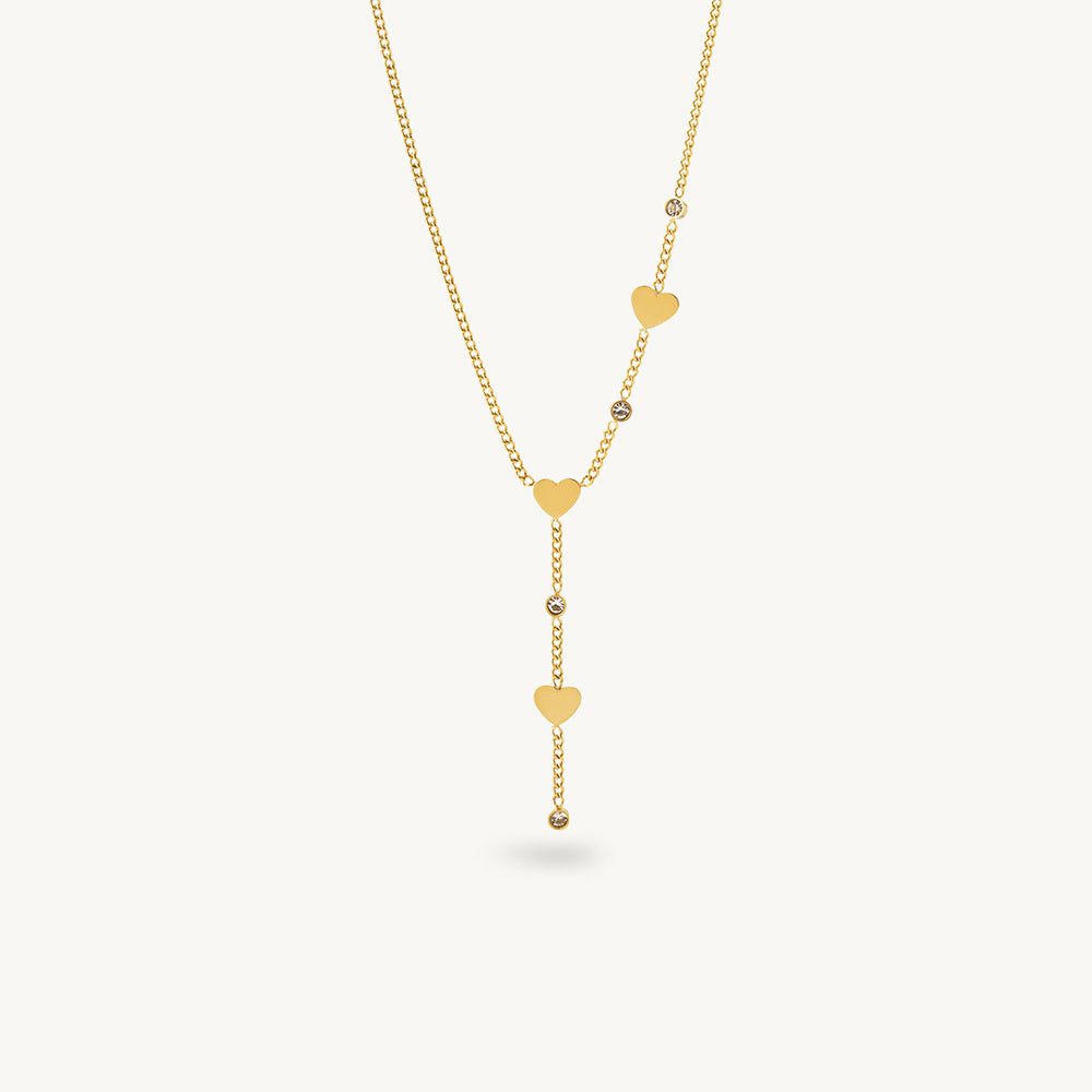 Love Link Heart Lariat Necklace