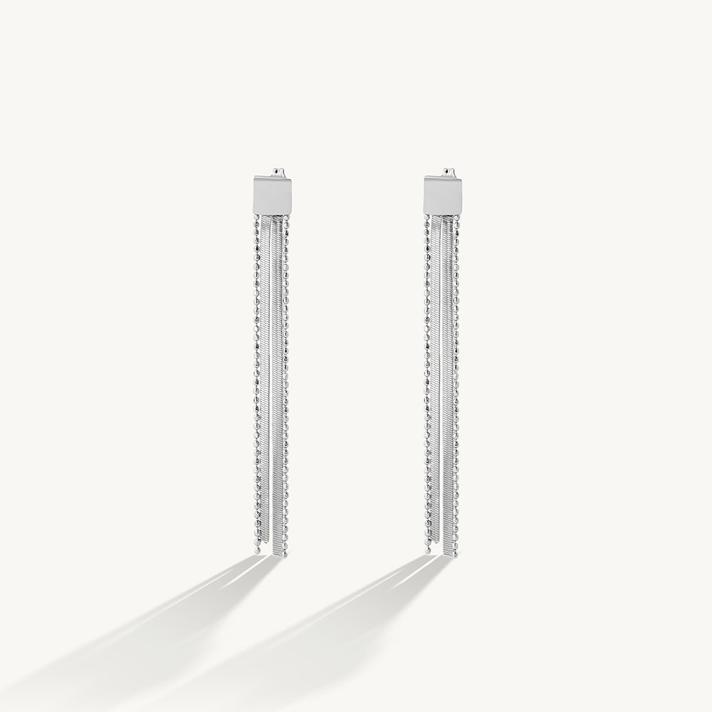 Contemporary Layered Chain Dangle Earrings